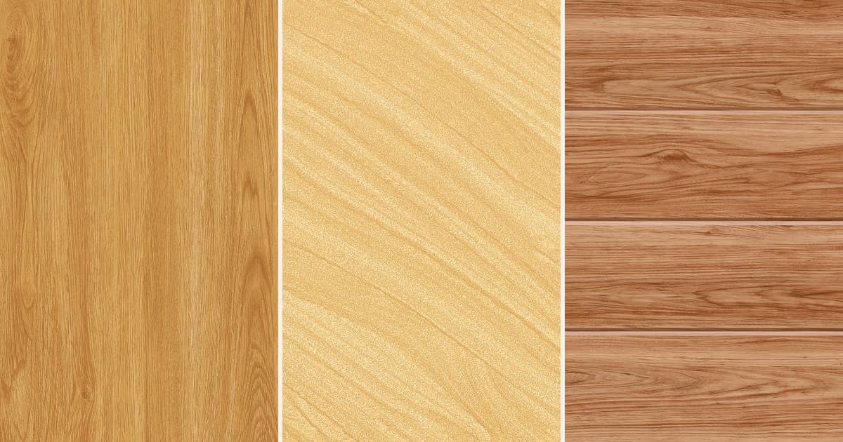 Wood-look ceramic floor tile with fine grain detail